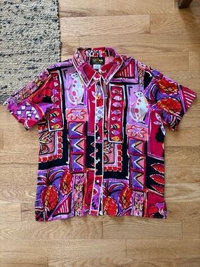 100% silk blouse - Bob Mackie wearable art